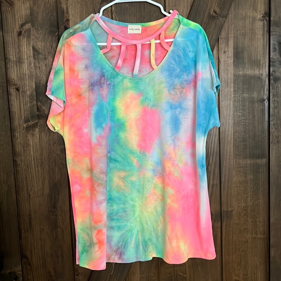 Lovely Melody Tops - Lovely Melody Tie dye tunic tee